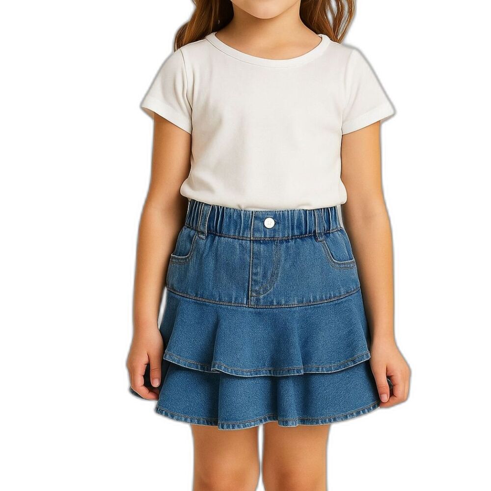 NWT TooJusty Girls Layered Denim Skort | Size 12Y